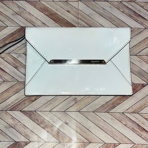 Mimco White Envelope wristlet Clutch leather Bag NWOT